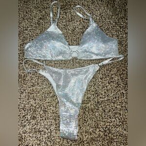 Shiny disco bikini set